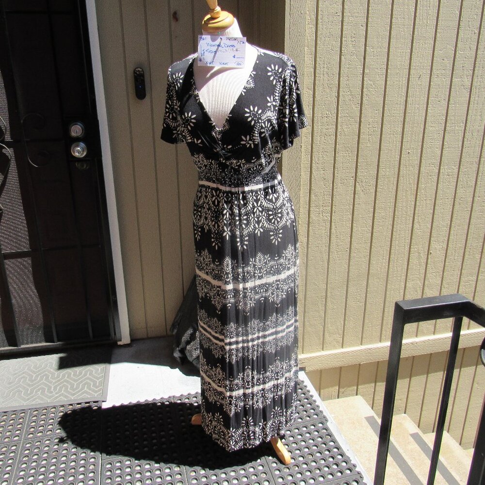 #361  WOMEN'S LONG SUMMER PRINT DRESS BY PER UNA  (SIZE 14US / 18UK)